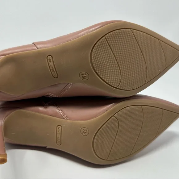Nine West NWOT Womens Pink Farrah Pointed Toe Stiletto Booties size 7 7.5 - Picture 11 of 12